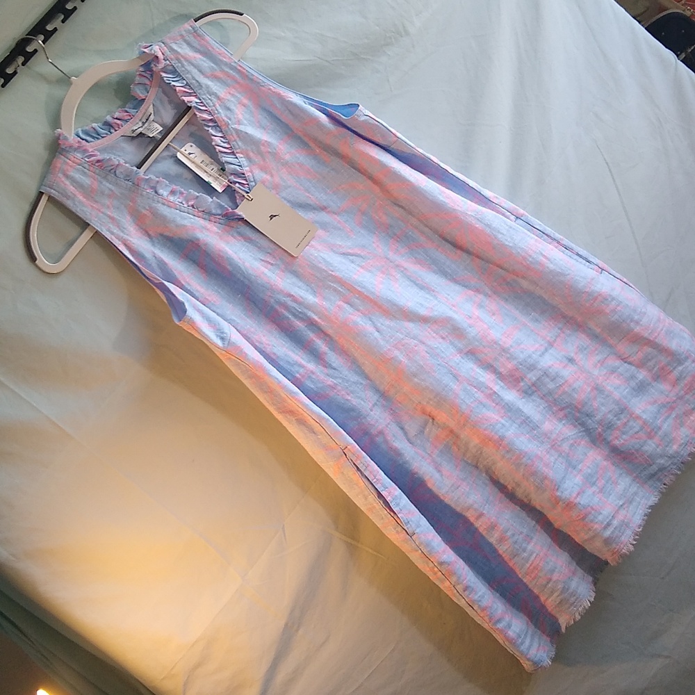 Vacation-Ready!  NWT Tommy Bahama Two Palms L  linen dress - Picture 4 of 16